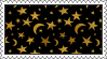 a stamp of the night sky in a cute pixel style