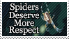 a stamp of a spider with the caption 'Spiders Deserve More Respect