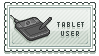 a stamp of a drawing tablet that says 'Tablet user'